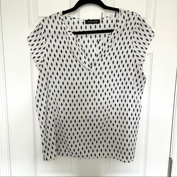 Navy and white blouse - Picture 1 of 3